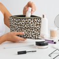thumbnail image 6 of Toiletry Bag, Leopard fashion texture Leather Waterproof Travel Makeup Cosmetic Bag Organizer, Large Capacity Toiletry Bag for Travel Size Toiletries, Skin Care Bag for Women, 6 of 8
