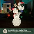thumbnail image 3 of Fraser Hill Farm Prelit LED Tinsel Collapsable Snowman Decoration, 6-Ft., 3 of 19