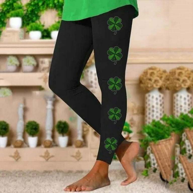 EHQJNJ Yoga Pants Flare Set Leggings for Women Workout Out Leggings St Pa  Day Print Color Block Pants Soft Stretchy Leggings St.Patricks Day Outfit