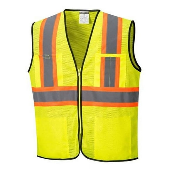 Portwest US381 Frisco Lightweight Cool Contrast Vest Yellow, Medium