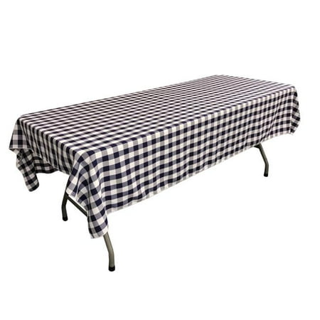 

TCcheck60x102-NavyK72 Polyester Gingham Checkered Rectangular Tablecloth White & Navy - 60 x 102 in.