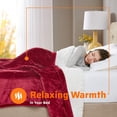 thumbnail image 3 of Degrees of Comfort Sherpa Plush Heated Blanket, Full Size Bed Electric Blankets with 20 Heat Settings Controller | 1-10 Hour Auto Shut Off |Washable, 72" X 84" Red, 3 of 13