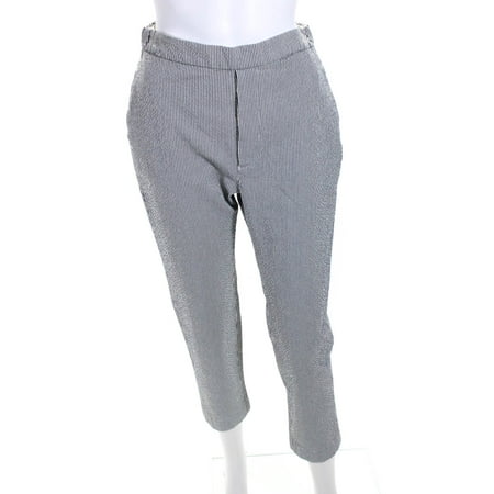 

Pre-owned|Sibel Saral Womens Striped High Rise Trousers White Size XS