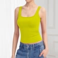 thumbnail image 2 of Bmisegm Women's Square Neck Tank Top Sleeveless Double Lined Basic Tops Sharp Collection Tank Tops for Women Yellow XXL, 2 of 4
