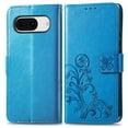 thumbnail image 4 of for Google Pixel 8a Wallet Case, [Flower Embossed] Premium PU Leather Flip Protective Case Cover with Card Holder and Stand with Wrist Strap for Google Pixel 8a, Blue, 4 of 4