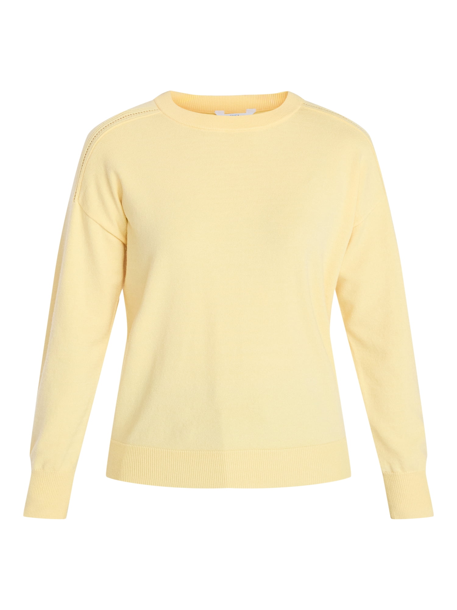 Time and Tru Women's Crewneck Sweater with Long Sleeves, Lightweight, Sizes XS-XXXL