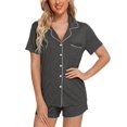 thumbnail image 3 of Pijama Anjue para mujer, pantalones cortos, viscosa gris oscuro, 3 of 6