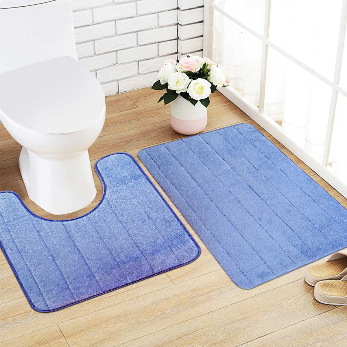 Bath Rug Non-slip Absorbent Memory Foam Bathroom Carpet Floor Shower Mat Pad BT 