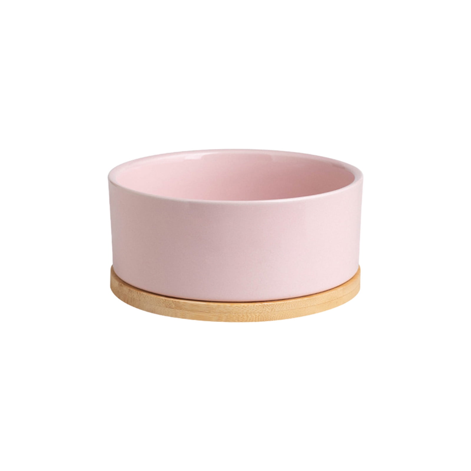 Fmbmuo Ceramics Cat Bowls Ceramic Rectangle Non-Slip Constant Temperature Heating Dog Bowls, Pink Bohemian Portable Multi-Pet Pet Bowls, Suitable for Both Cats and Dogs