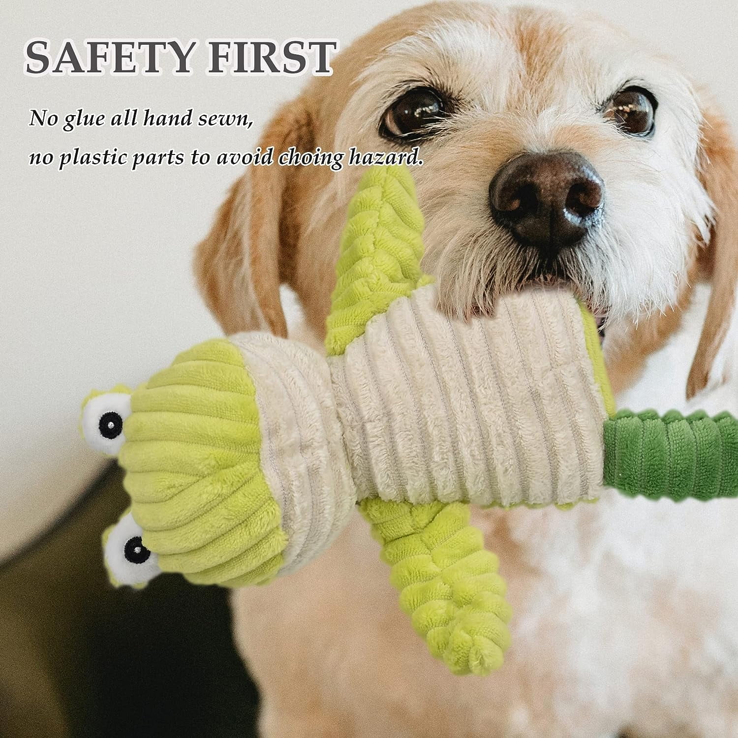 LECHONG Christmas Dog Toys for Small Dogs, 5 Pack, Stuffed Animal Squeaky Dog Toys for Medium and Large Dogs, Puppy Toys