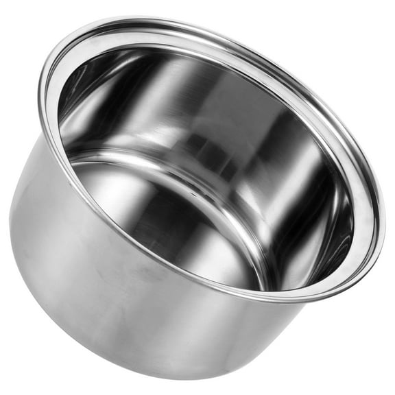 Beaupretty Small Stainless Steel Soup Pot Liner for Stove Top Cooking and Serving Plated Silver