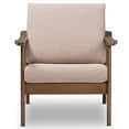 thumbnail image 3 of Baxton Studio Venza Fauteuil d'Appoint avec Accoudoirs, Brun Pâle et Brun Noyer, 3 of 9