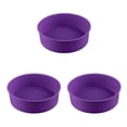 thumbnail image 1 of kurtrusly Mariage Fête Gâteau Restaurant Réutilisable Mousse Lavable Rond Moule Cuisine Gadget Accessoires Purpe 8 Pouces 3Set, 1 of 6