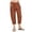 Orange, variant on Women's Capri Pants with Pockets Cotton Linen Workout Out Leggings Stretch Waist Pocket Yoga Gym Cropped Trousers Dark Blue XXXL