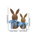 thumbnail image 5 of 2 piezas de adorno de conejo de Pascua tejido, figura de conejo, hermosa decoración coleccionable de conejo Azul, 5 of 5