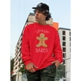 thumbnail image 3 of Old Glory Mens Christmas Gingerbread Man Let's Get Baked Long Sleeve Sweatshirt, 3 of 6