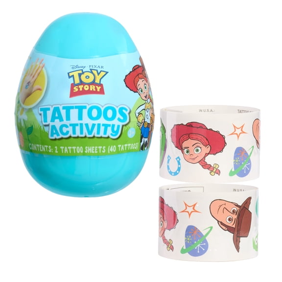 Disney and Pixar’s Toy Story Temporary Tattoo Activity Egg – 40 Water-Transfer Tattoos, Easter Basket Stuffers for Kids Ages 3 