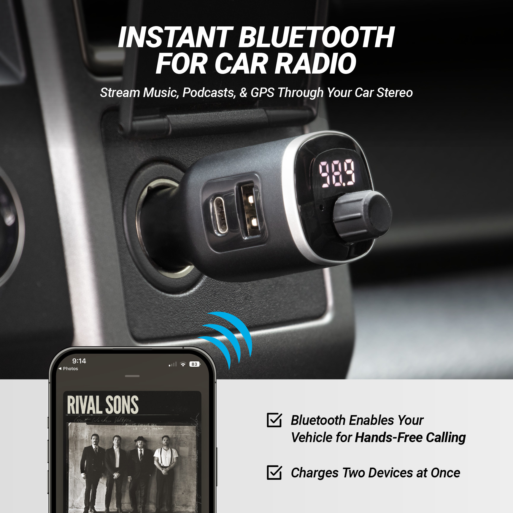 Scosche Bluetooth FM Transmitter with Dual USB Charging photo 3