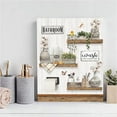 thumbnail image 5 of Vintage Bathroom Decor Wall Art Farmhouse Flower and Butterfly Bathroom Poster Mason Jar Floral Picture Canvas Print Décor for Bathroom Bedroom Framed Artwork 12x16 inch, 5 of 6