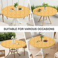 thumbnail image 7 of Orange Daisy Flower Floral Pattern Round Fitted Tablecloth with Elastic Edge,Dining Table Cover Waterproof,Outdoor Round Tablecloth for Camping,Dining,Indoor and Outdoor, 7 of 7