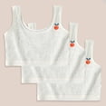 thumbnail image 3 of WMTBSRSW Soft Cotton Training Bras for Teens Girls Seamless Light Bralette Cute Grahpic U Neck Sports Crop Tank Tops for Age 7-12 Years 3 Pack, 3 of 4