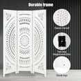 thumbnail image 3 of 63"x67" Carved Wood  Foldable Partition,4 Panel Room Divider Screen for Home Office & Bedroom Privacy, 3 of 5
