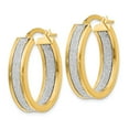 thumbnail image 2 of FB Jewels Leslie's 14K Yellow Gold Polished Glimmer Infused Oval Hoop Earrings, 2 of 3