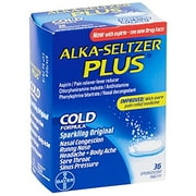 Alka-Seltzer Plus Cold Tablets, Alkaseltzer Medicine, Sparkling Original, 36 Pack