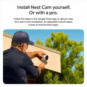 كاميرا مراقبة خارجية من Google Nest Cam من الجيل الثاني مع فيديو بدقة 2K وتوافق مع Gemini