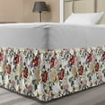 thumbnail image 1 of Shabby Flora Bed Skirt, Summer Spring Season Buds Roses Lilacs Flowers Leaves Print, Elastic Bedskirt Dust Ruffle Wrap Around for Bedding Decor, 4 Sizes, Pale Pink Cream, by Ambesonne, 1 of 2