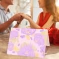 thumbnail image 3 of hengsof Valentine's Day Card, Eco-Friendly, Thick Card Valentine's Day Small Fragmented Flower Hot Stamped Blessing Message Card, 3 of 4