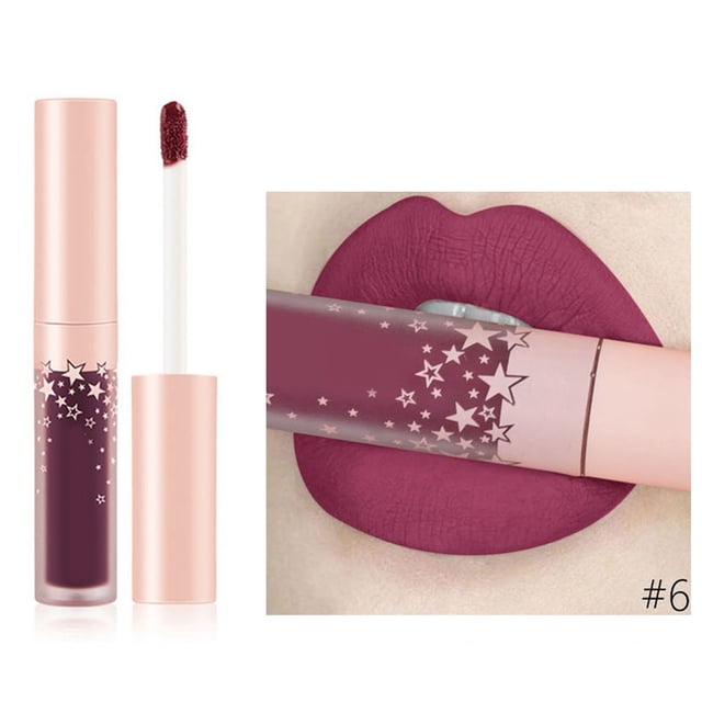 Crema para labios duradera, ligera, hidratante y altamente pigmentada: brillo labial nude mate en tono 9703-6