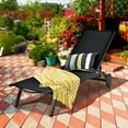 thumbnail image 2 of Costway Outdoor Patio Lounge Chair Chaise Reclining Aluminum Fabric Adjustable Black, 2 of 11
