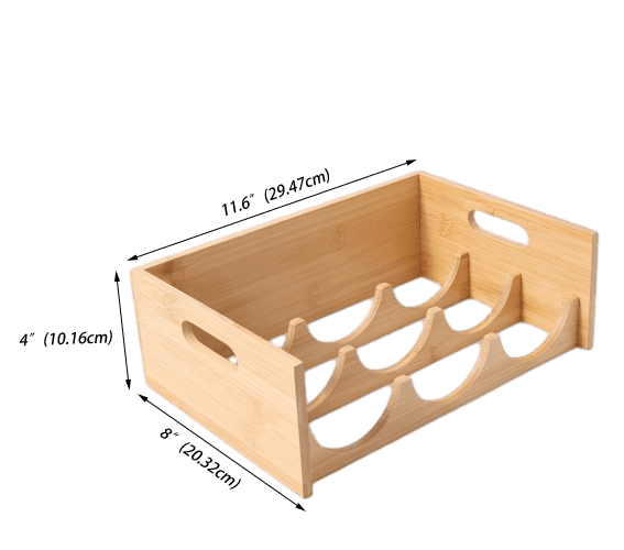 Better Homes & Gardens Bamboo Bottle Organizer, 11.65L x 4.02W x 8.03H inch, Kitchen Storage Rack