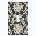 thumbnail image 2 of Metal Light Switch Plate Outlet Cover (Damask Rose Black - Single Toggle), 2 of 2