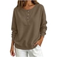 thumbnail image 2 of Jovrlynd Sweatshirt for Women Crewneck Long Sleeve Relaxed Fit Half Button Winter Sweatshirts Soft Comfy Pullover Tops 2026, S-2XL, 2 of 7