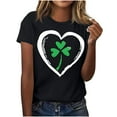 thumbnail image 1 of El Día de San Patricio Manga Corta Cuello Redondo Suéter Casual Top, Ligero 95% Poliéster 5% Blusa de Spandex para Vacaciones Y Uso Diario, Tops de Mujer Casual, 1 of 5