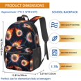 thumbnail image 3 of Baseballs Flames Pattern 17" School Backpacks for Teens,Waterproof Oxford Fabric,S-Shape Padded Straps for School,Travel,Hiking,Camping, 3 of 6