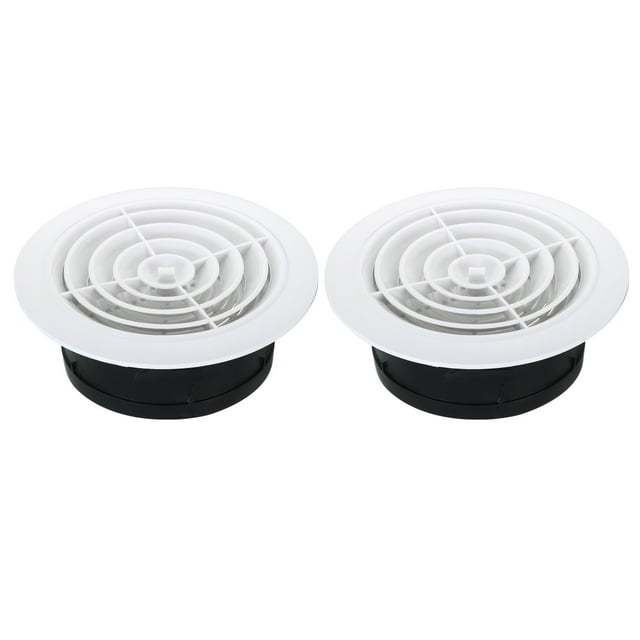 Unique Bargains Évent Rond de 6 Pouces 2 Pcs Diffuseur de Plafond Réglable Couverture de Gril ABS Persienne Évent avec Écran Type Rotatif