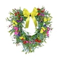 thumbnail image 2 of Guirnalda de corazón con lazo, flor de gypsophila, decoración de mariposa artificial, elaborada con pp, adecuada para eventos festivos, decoración del Amarillo, 2 of 7