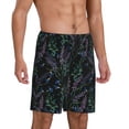 thumbnail image 2 of Kdxio Lavender Flowers Print Mens Sleep Shorts Bottoms Soft Comfy Pajama Wear Pants with Drawstring Pockets, 2 of 7