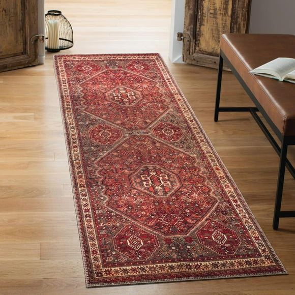 Alfombra Keen Home Design de 80 x 210 cm, lavable a máquina, vintage