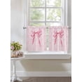 thumbnail image 4 of Pink Bow 2 Panel Kitchen Curtains for Small Windows, Cute Watercolor Girls Cartoon Luxury Bathroom Tier Curtain, Short Window Treatment for Bedroom/Living Room 55"x36", 4 of 6