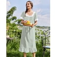 thumbnail image 4 of Ekouaer Cotton Nightgowns for Women Vintage Victorian Nightgown Short Sleeve Lace Night Gown Long Nightdress Soft Nightshirt, 4 of 6