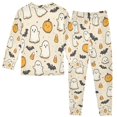 thumbnail image 2 of FORMRS Long Sleeve Top and Pants Pajama Set for Niños 2-Piece Sleepwear, Sizes 18M-8Y, Halloween Cute Ghosts, 2 of 6