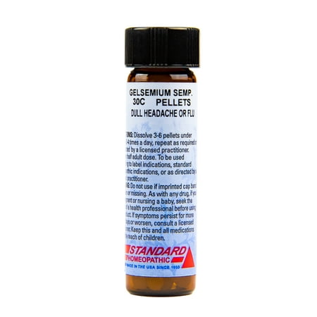 Hyland's Gelsemium 30C Pellets, Natural Relief of Dull Headache or Flu, 160