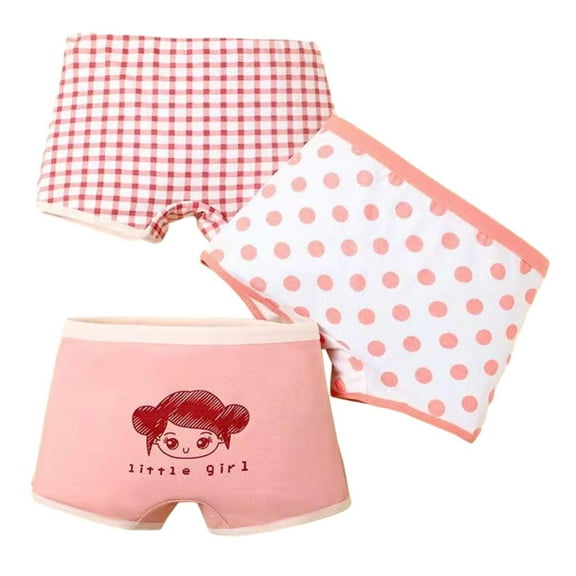 Godderr 3PCS Kids Toddler Underwear Baby Girls Cotton Panties Soft Briefs Underwear Cute & Comfortable Panties for 1-10Y