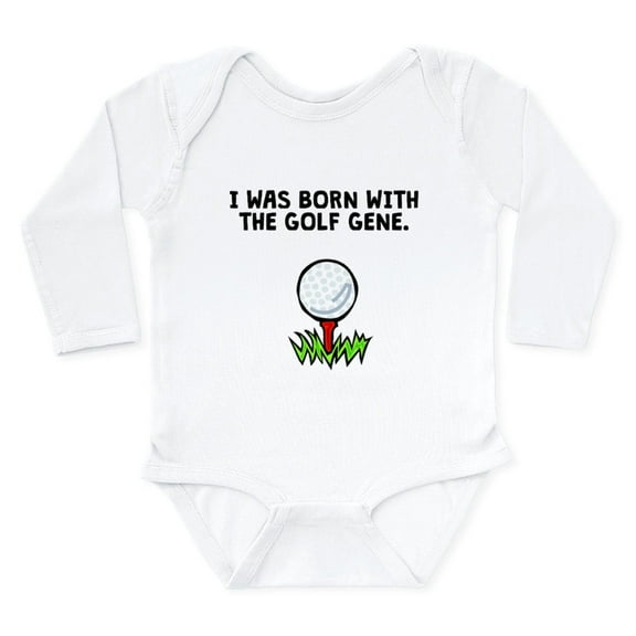 CafePress - Born With The Golf Gene Body Suit - Long Sleeve Cotton Baby Bodysuit