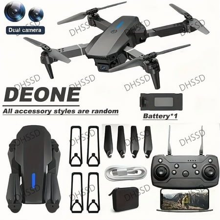 E88 PRO Smart Drone with Optical Flow Hovering & Altitude Hold, One-Click Takeoff/Landing, Dual Camera FPV, 480P HD Video, 5-Min Flight Time, Wi-Fi FPV Drone with Remote Control, USB-Powered