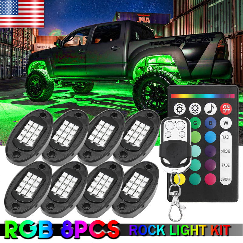 6 Pods 6 Pod Rgb Led Rock Lights Kits with Bluetooth Control Waterproof Neon Lights for Cars Jeep Off Road Truck SUV ATV 